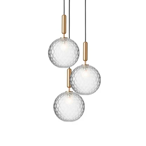 Nuura Aps - Miira 3 Kronleuchter Large Brass/Optic Clear Nuura