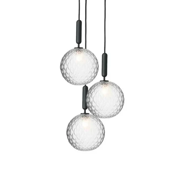 Nuura Aps - Miira 3 Kronleuchter Large Rock Grey/Optic Clear Nuura