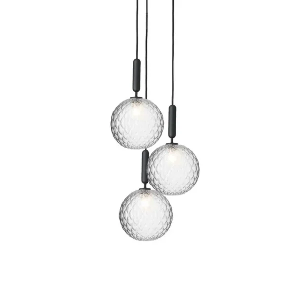 Nuura Aps - Miira 3 Kronleuchter Rock Grey/Optic Clear Nuura