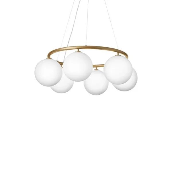 Nuura Aps - Miira 6 Circular Kronleuchter Brass/Opal Nuura