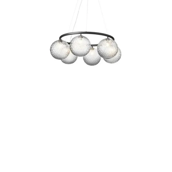 Nuura Aps - Miira 6 Circular Kronleuchter Rock Grey/Optic Clear Nuura