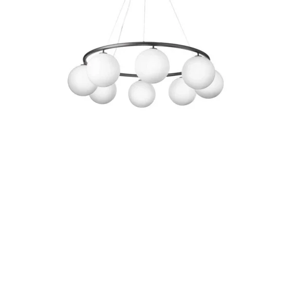 Nuura Aps - Miira 8 Circular Kronleuchter Rock Grey/Opal White Nuura