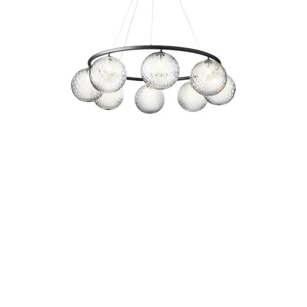 Nuura Aps - Miira 8 Circular Kronleuchter Rock Grey/Optic Clear Nuura