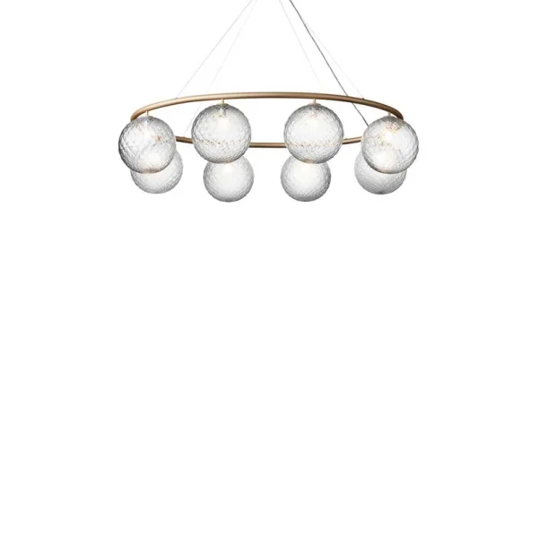 Nuura Aps - Miira 8 Oval Kronleuchter Brass/Optic Clear Nuura