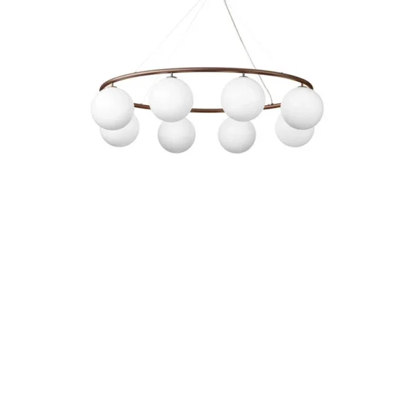 Nuura Aps - Miira 8 Oval Kronleuchter, bronze/opal, 8-flg. Nuura