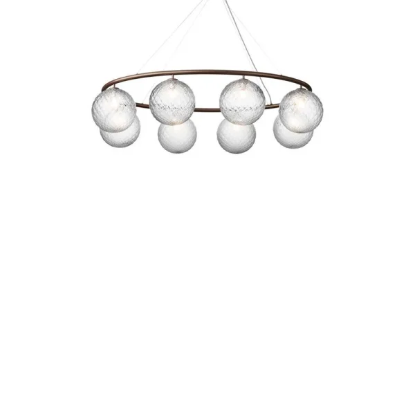 Nuura Aps - Miira 8 Oval Kronleuchter Dark Bronze/Optic Clear Nuura