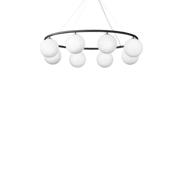 Nuura Aps - Miira 8 Oval Kronleuchter Rock Grey/Opal Nuura