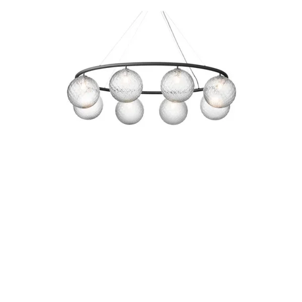 Nuura Aps - Miira 8 Oval Kronleuchter Rock Grey/Optic Clear Nuura