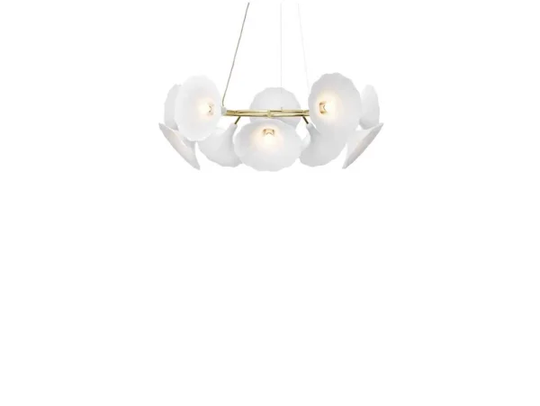 Nuura Aps - Petalii 10 Kronleuchter White/Polished Brass Nuura