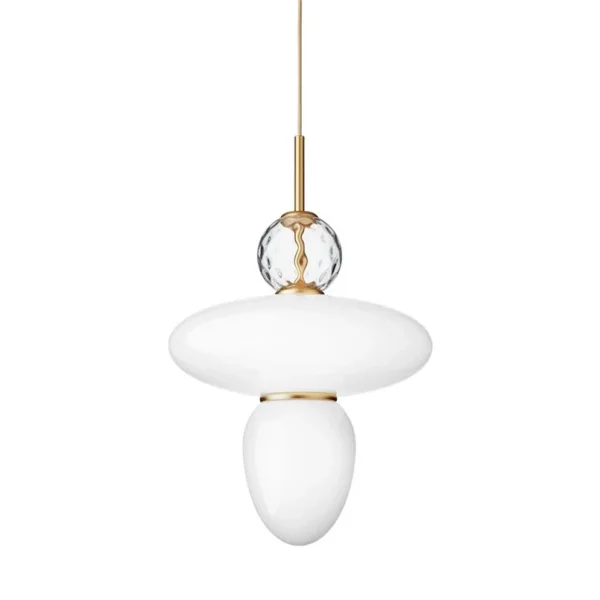 Nuura Aps - Rizzatto 43 Pendelleuchte Opal/Satin Brass Nuura