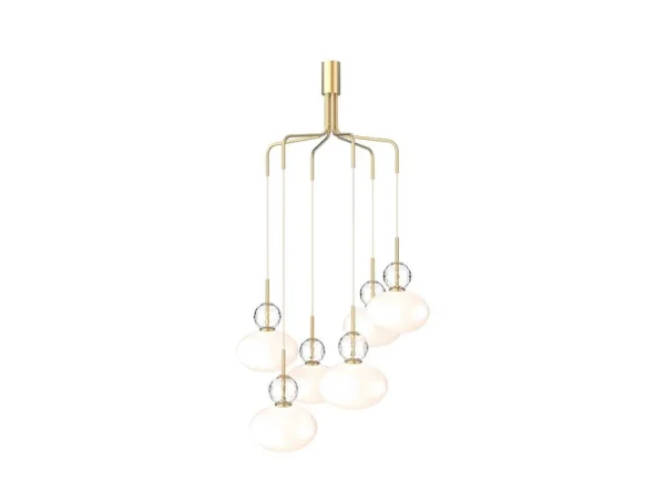 Nuura Aps - Rizzatto Cluster 6 Kronleuchter Satin Brass/Opal Nuura
