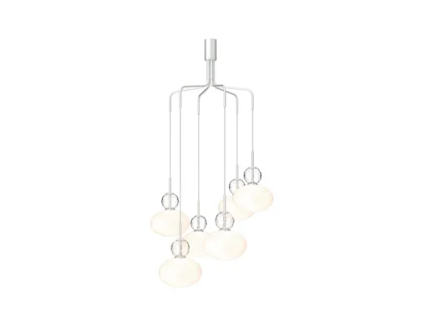 Nuura Aps - Rizzatto Cluster 6 Kronleuchter Satin Silver/Opal Nuura