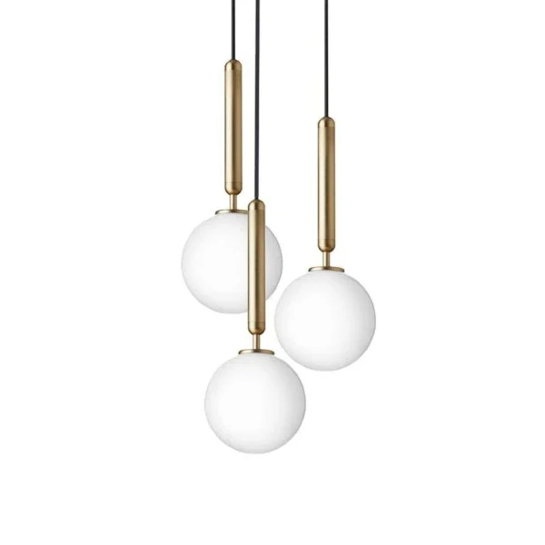 Nuura - Miira 3 Kronleuchter Brass/Opal White