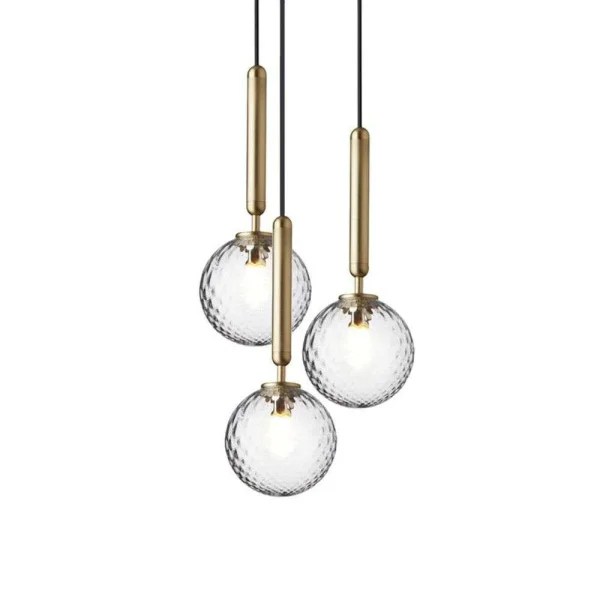 Nuura - Miira 3 Kronleuchter Brass/Optic Clear