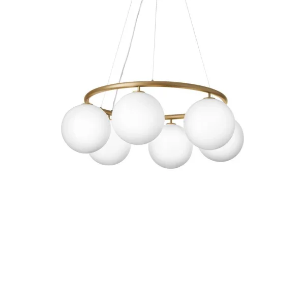 Nuura - Miira 6 Circular Kronleuchter Brass/Opal