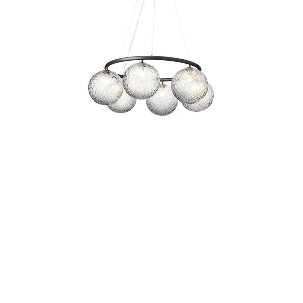 Nuura - Miira 6 Circular Kronleuchter Rock Grey/Optic Clear