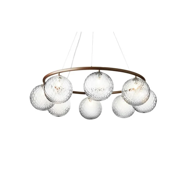 Nuura - Miira 8 Circular Kronleuchter Dark Bronze/Optic Clear