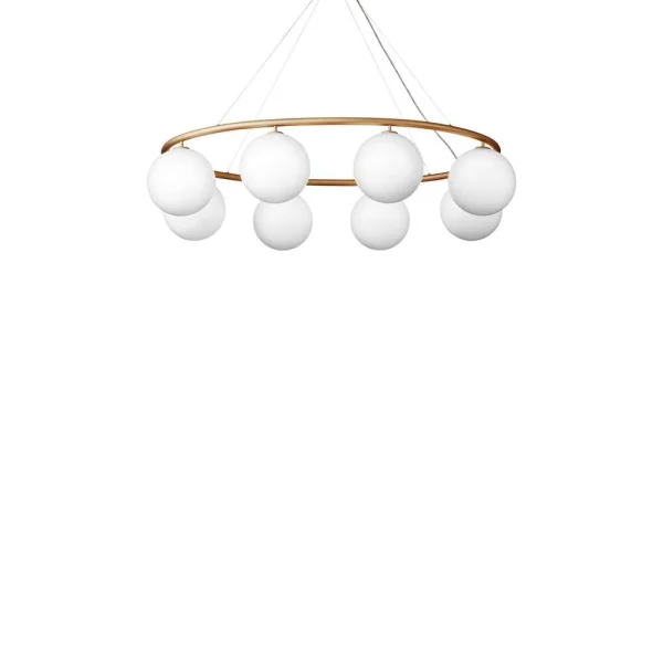 Nuura - Miira 8 Oval Kronleuchter Brass/Opal