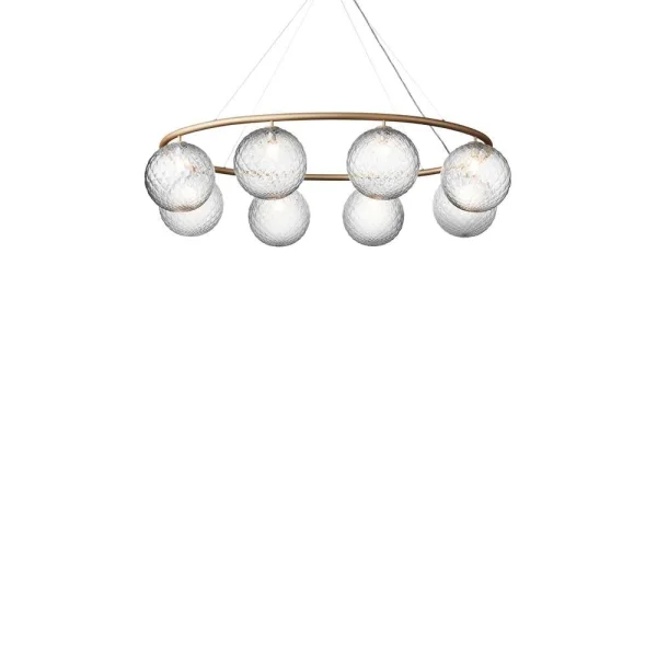 Nuura - Miira 8 Oval Kronleuchter Brass/Optic Clear