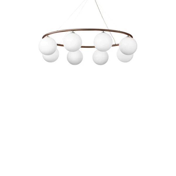 Nuura - Miira 8 Oval Kronleuchter Dark Bronze/Opal
