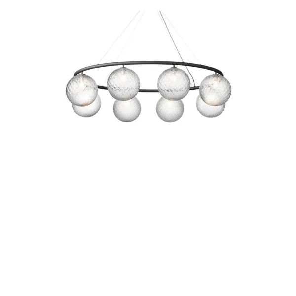 Nuura - Miira 8 Oval Kronleuchter Rock Grey/Optic Clear
