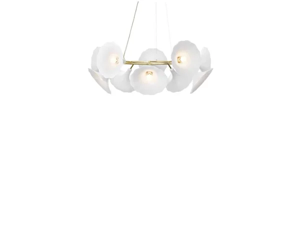 Nuura - Petalii 10 Kronleuchter White/Polished Brass