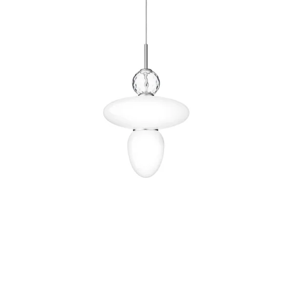 Nuura - Rizzatto 43 Pendelleuchte Satin Silver/Opal
