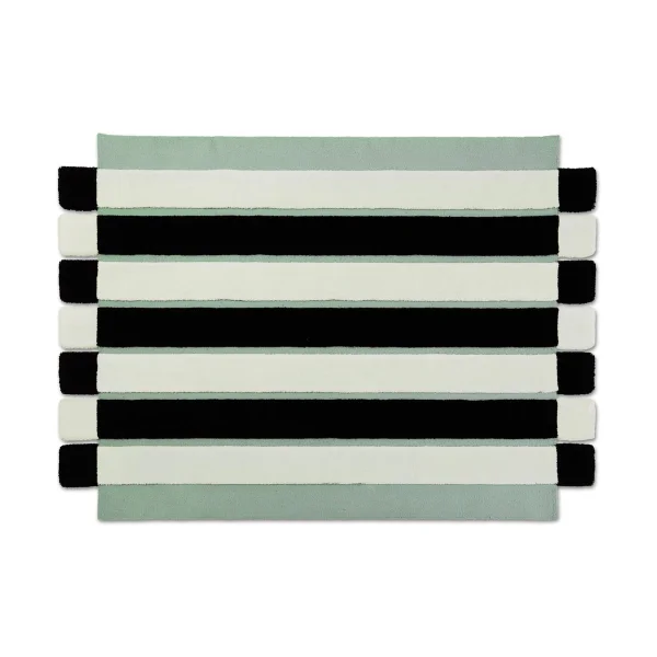 Ogeborg ODC Segment Rug Collection Stripe Chess Teppich Mint-white-black, 200x300 cm