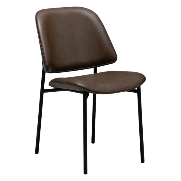 Ohmy Dan-Form Esszimmerstuhl PU-Kunstleder braun.