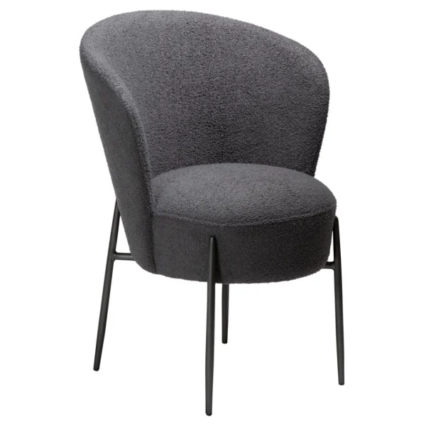 Orbit Dan-Form Esszimmerstuhl Bouclé grau.