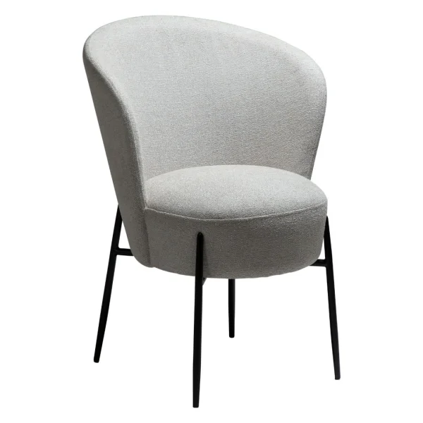 Orbit Esszimmerstuhl Bouclé hellgrau.