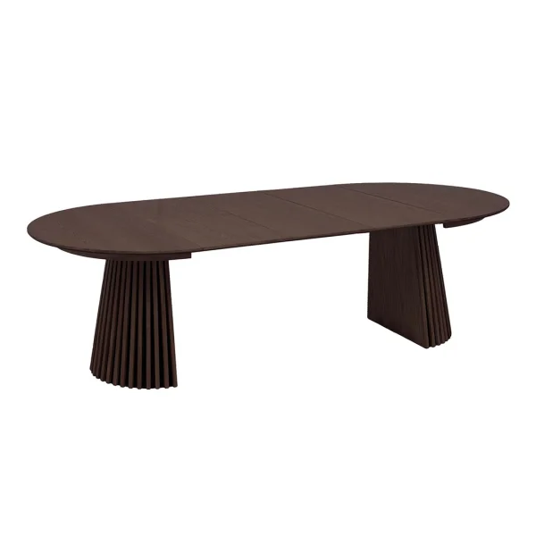Osaka Esstisch Inkl. 3 Ansteckplatten, ø120x120-160-200-240cm geräuchert.