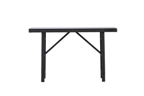 Padova Gartentisch Beistelltisch 40x120cm schwarz.