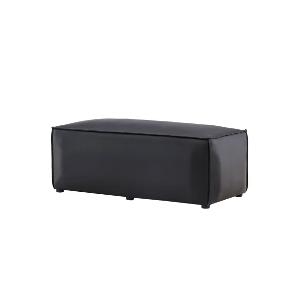 Palermo Pouf PU Kunstleder schwarz.