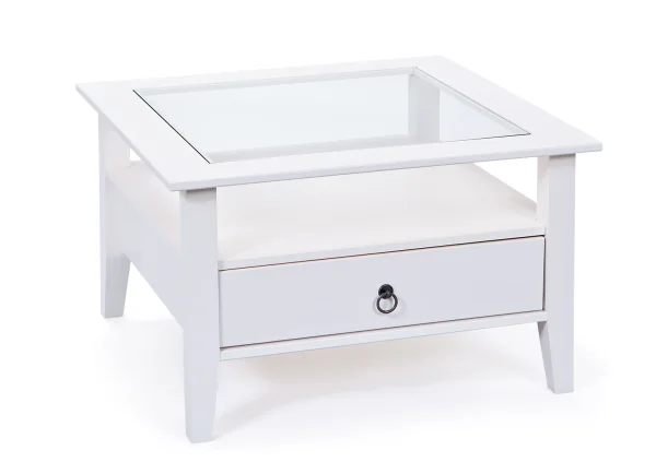 Pall Couchtisch 1 Schublade, 1 Ablage, weiss.