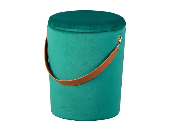 Pampurs Fusshocker, Hocker mit Aufbewahrung grün und braun.