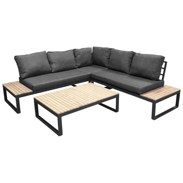 Panama Lounge-Set 2 Teile grau,natur.