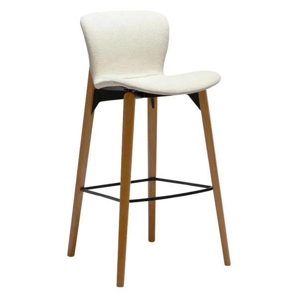 Paragon Barhocker Bouclé weiß.