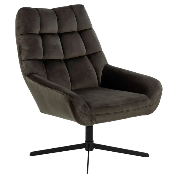 Paris Sessel Drehfunktion Velours graubraun.