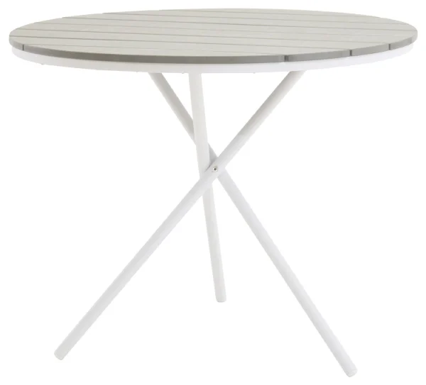 Parma Cafétisch Ø90cm grau-weiß.