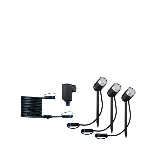 Paulmann - Plug & Shine 3 LED Garten Leuchte Smart Home ZigBee 3.0 Pike IP65 RGBW+ Anthraci