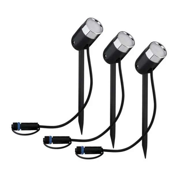 Paulmann - Plug & Shine 3 LED Gartenleuchte Smart Home ZigBee 3.0 Pike IP65 RGBW+ Anthraci
