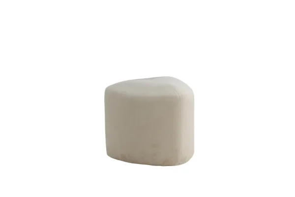 Peg Pouf, Hocker Ø46cm Velour weiß.