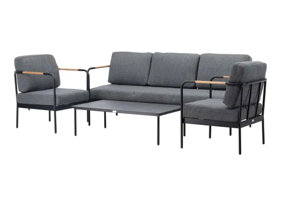 Pehnna Lounge-Set 4 Teile schwarz,grau.