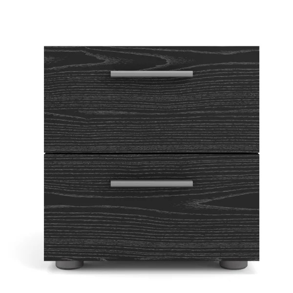 Petra Nachttisch 2 Schubladen schwarze Esche Dekor.