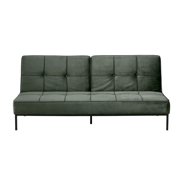 Peyton Schlafsofa tannengrün, Metall schwarz.