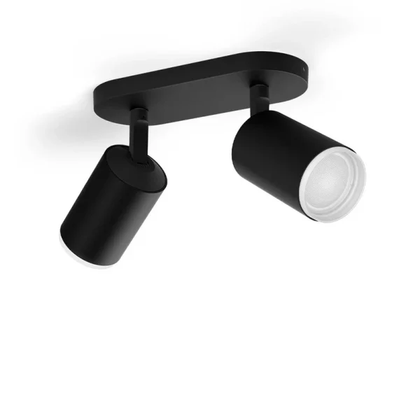 Philips Hue - Fugato Deckenspot, 2-flammig, RGBW, schwarz