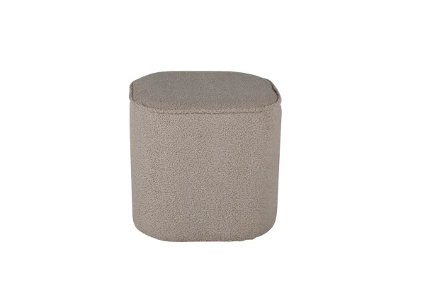 Piff Pouf, Hocker Ø44cm Teddystoff beige.