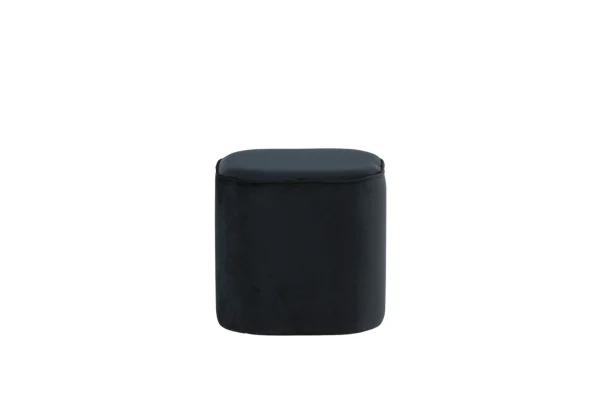 Piff Pouf, Hocker Ø44cm Velour schwarz.