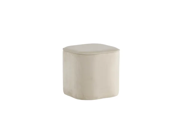 Piff Pouf, Hocker Ø44cm Velour weiß.